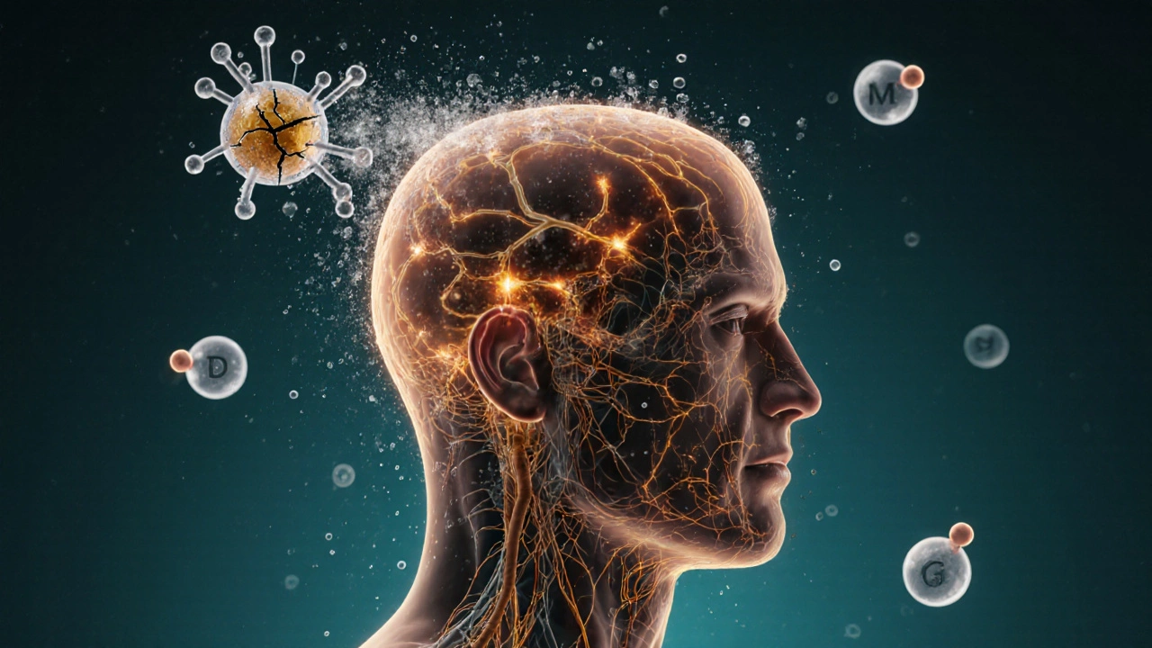 Нервные окончания на голове активируются, вызывая пот, витамин D слабо светится.